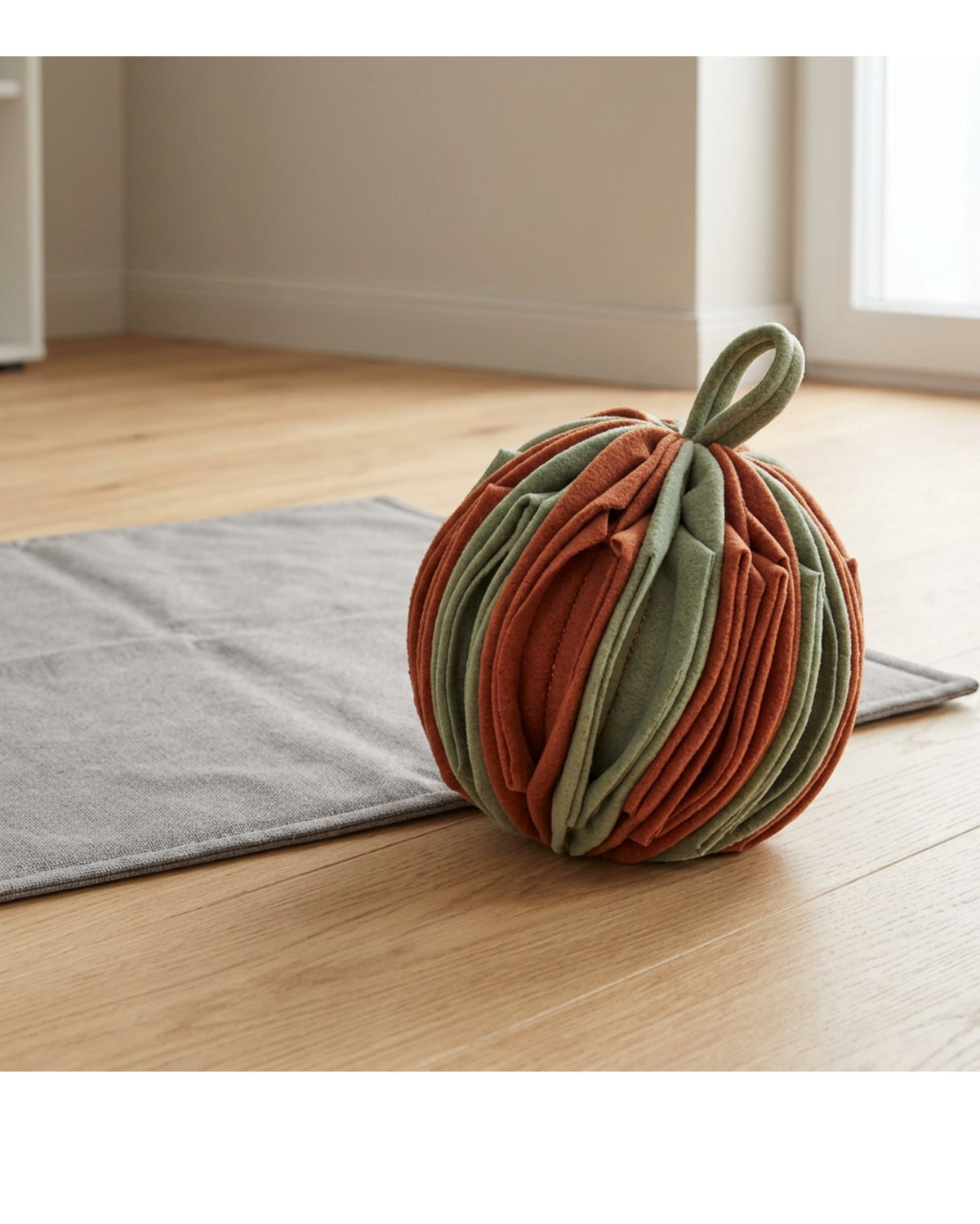 Wemko Fleece Snuffle Ball Rust Sage 20 cm - Lifestyle view