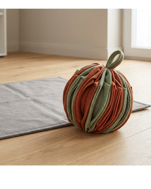 Wemko Fleece Snuffle Ball Rust Sage 20 cm - Lifestyle view